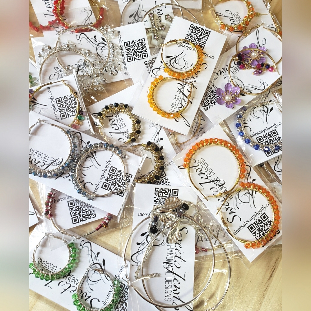 Wholesale Handmade Hoops Bundle of 6 Pieces